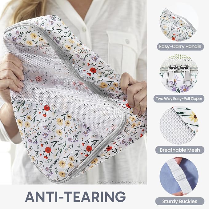 OlarHike 10 Set Packing Cubes for Travel,Gifts for Women Mom,Anti-Tearing Suitcase Organizer,with Over 1000 pcs Mesh Holes,Vacation Essentials & Accessories for Cruise Ship - Image 5