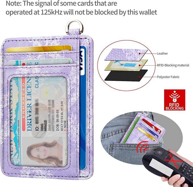 Slim Minimalist Front Pocket Wallet, RFID Blocking Credit Card Holder Wallet with Detachable D-Shackle for Men Women - Image 4