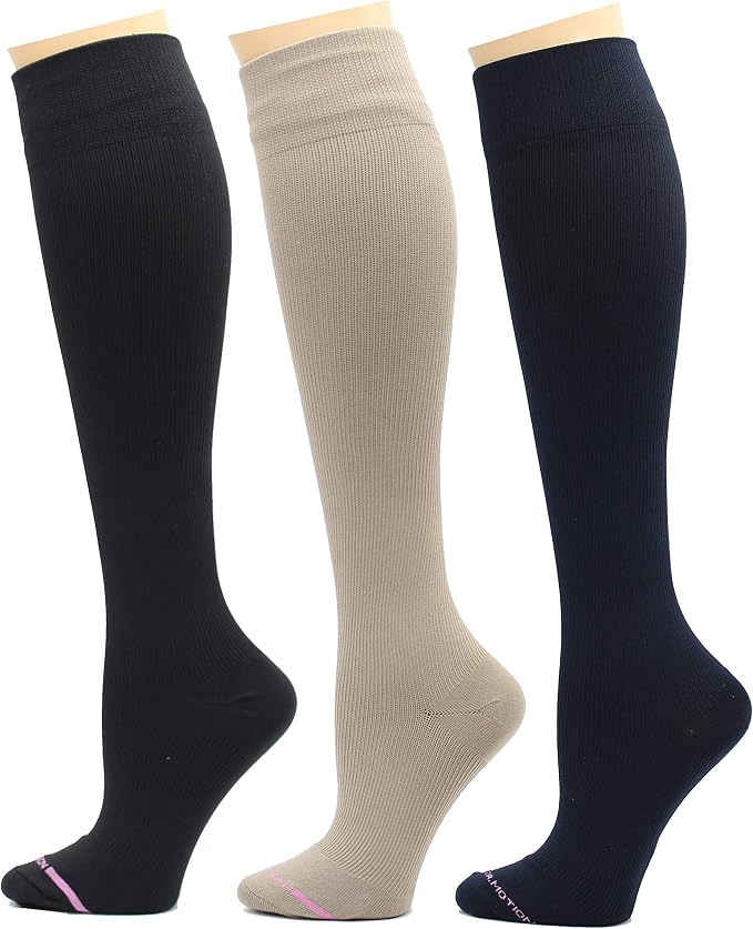 Dr. Motion 3 Pairs Therapeutic Graduated Compression Women's Knee-hi Socks by Dr.+Motion