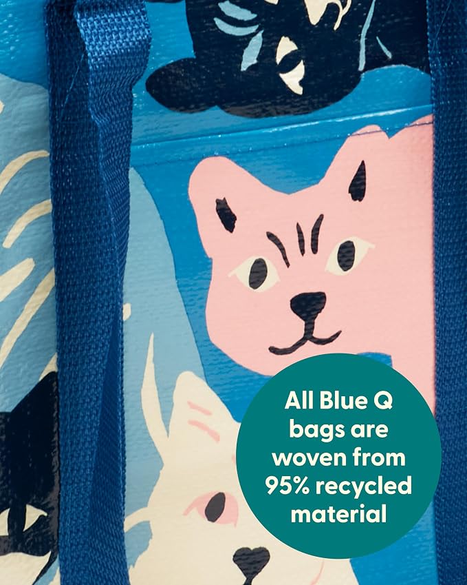 Blue Q Reusable Shoulder Tote Bag – Carry Everywhere Bag with a Hefty Zipper, Durable, Fun Design, 95% Recycled Material - Image 3