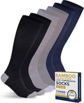 Pembrook® Bamboo Viscose Light Compression Socks - 3 Pairs | 8-15 mmhg Compression Socks | Knee High Comfort Support Socks by Pembrook