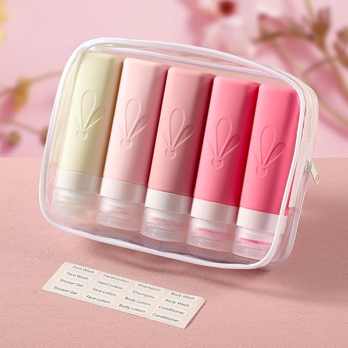 INSFIT Travel Bottles for Toiletries, TSA Approved 3oz Travel Size Toiletries, BPA Free Leak Proof Squeezable Silicone Tubes Travel Essentials for Shampoo Conditioner Lotion Soap - Image 5