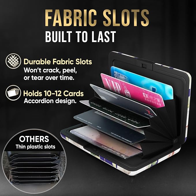 TopMost Aluminum Wallet, Card Case Wallet, Metal RFID Credit Card Holder for Men & Women, 6 Cotton Slots for 10-12 Cards And Bills, Rfd Protective - Image 4