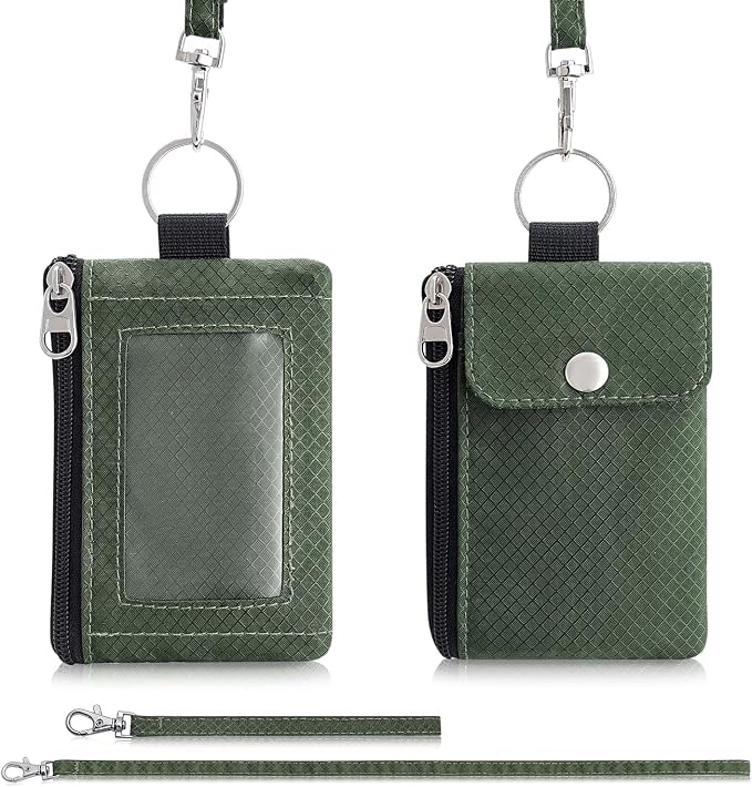 Artpaxy Minimalist Wallet For Mens Womens, Keychain RFID Blocking Zipper Small Wallet with ID Window 2 Lanyards,Water Resistant Travel Cash Card Coin Case Boys Girls - Image 7