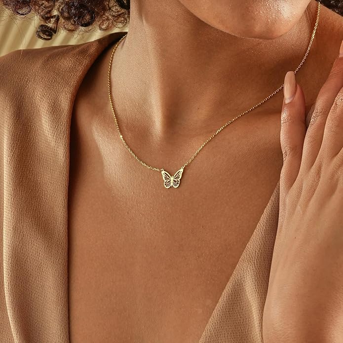 Gold Necklace for Women, Dainty Charm Pendant Necklace Jewelry Gift | 14K Gold Plated, Cute, Delicate, Adults, Non Tarnish, Hypoallergenic, Accessories - Image 3