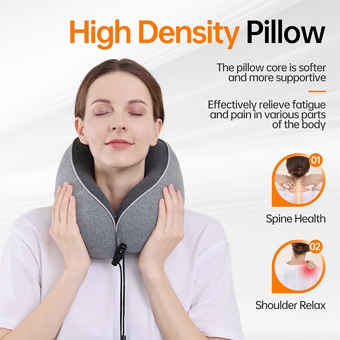 Travel Neck Pillow,100% Pure Memory Foam,Soft Head Support | Washable Cotton Cover,Comes with 3D Eye Mask,Earplugs,Storage Bag,Ideal Travel Gift - Image 5