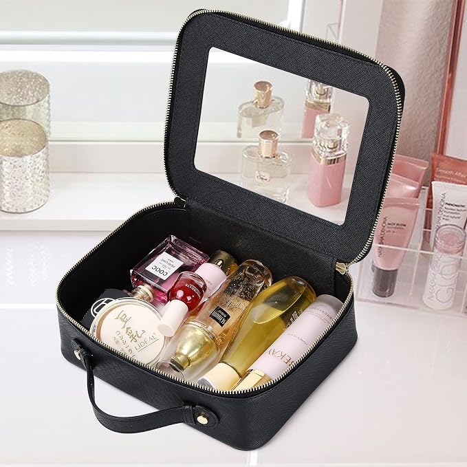 Pinkmik Clear Makeup Bag, (Black, L) | Mahjong Tiles Bag ,Travel Cosmetics and Toiletries Case, Portable Makeup Organizer,Car Bag with Zipper,Waterproof, - Image 6