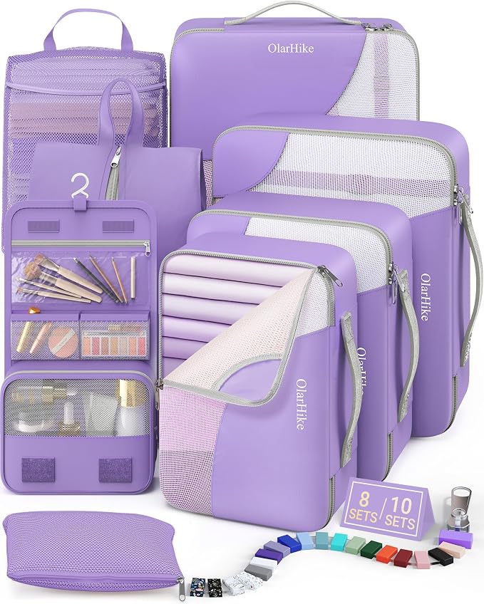9 Set Packing Cubes for Travel, Gifts for Women Mom,Anti-Tearing Suitcase Organizer,OlarHike Vacation Essentials & Accessories for Cruise Ship - Image 10