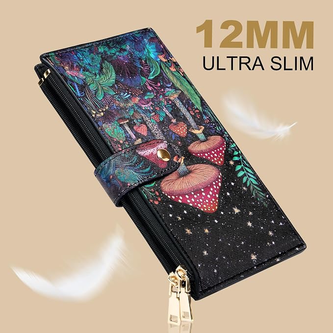 Travelambo RFID Wallet Women Large Size Bifold Multi Card Wallet Case with Zipper Pocke Credit Card Holder for Women - Image 8