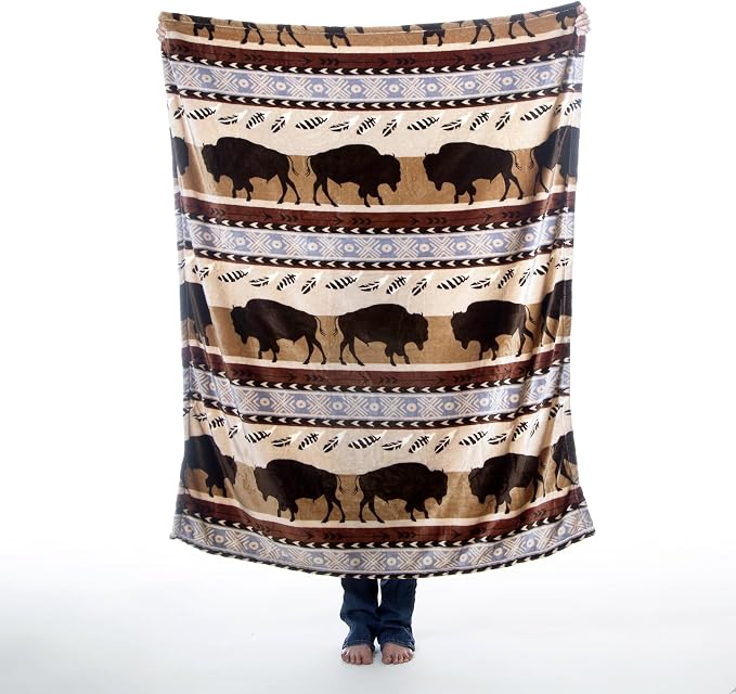 Carstens, Inc. Travel Blanket, Premium Compact 2-in-1 Airplane Blanket/Pillow, Buffalo Stripe - Image 2