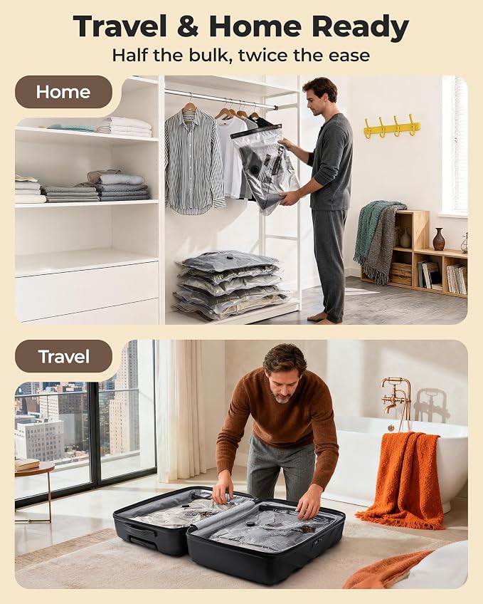 BAGSMART 12 Pack PA+PE Travel Vacuum Bags with Wireless Pumpe | Bonus Shoe, Laundry & Toiletry Bags, Save 80% Space Ideal for suitcase packing, travel & home. - Image 7