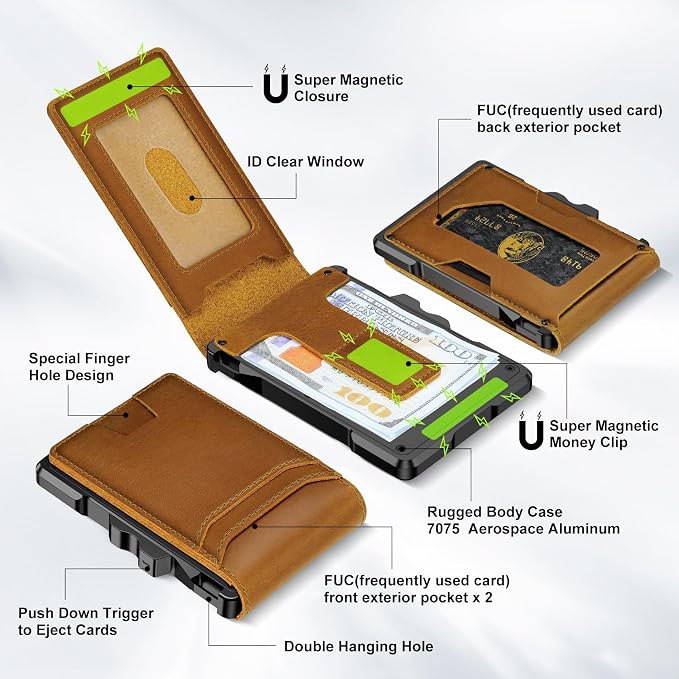 Genuine Leather Wallet for Men: Slim RFID Smart Minimalist Wallet | Credit Card Holder for Front Pocket wallet with Money Clip Full Grain - Gift for Husband Father on Birthday Anniversary - Image 2