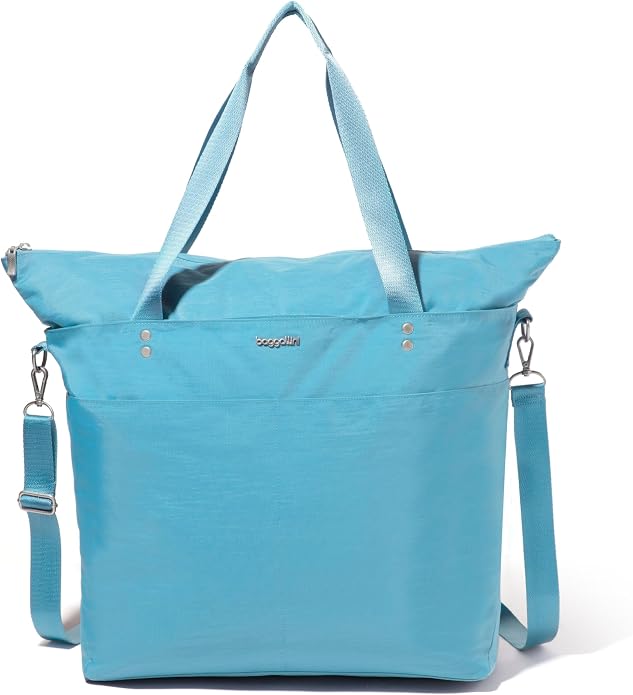 Baggallini Carryall Tote - Lightweight Nylon Zipper Top Weekender Travel Beach Bag w/Luggage Sleeve - Image 14