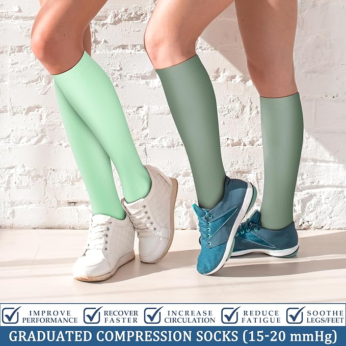 FEYHAY Copper Compression Socks (3 Pairs) 15-20 mmHg Circulation is Best Athletic & Daily for Men & Women, Running, Climbing - Image 2