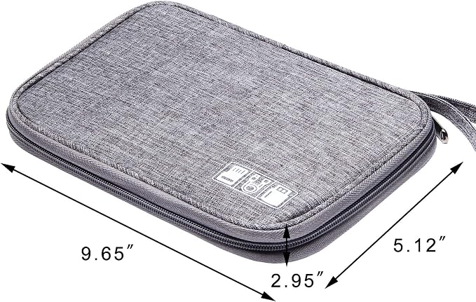 SELLYFELLY Travel Electronics Organizer Portable Cable Organizer Bag for Storage Electronic Accessories Case for Cord,Phone,Charger,Flash Drive (Gray) - Image 3