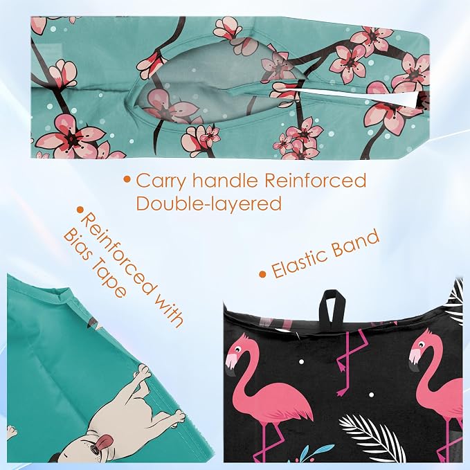 BeeGreen Geometry Reusable Grocery Bags Bulk Gifts 12-Pack - Large Tote with Zipper Pouch | Foldable & Washable Polyester Shopping Bags Heavy Duty Animal Lover Gifts Reusable Bag With Handles - Image 3