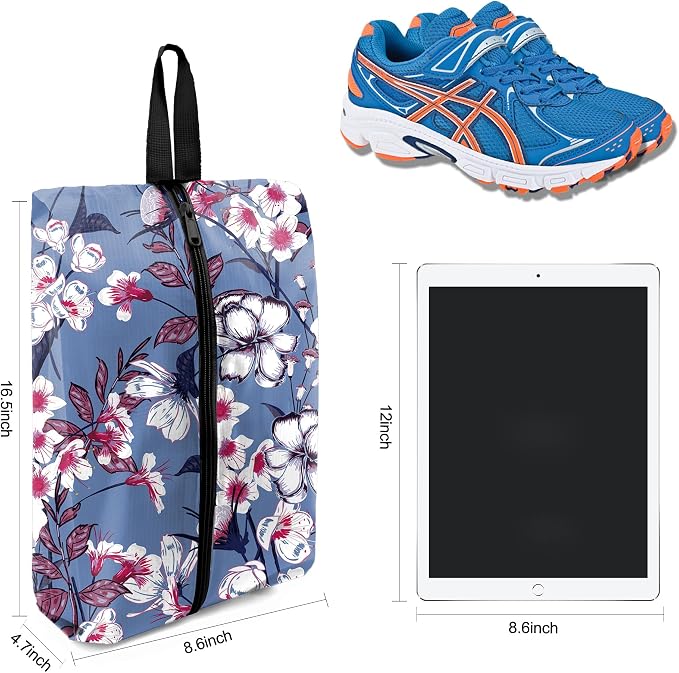 BeeGreen Shoe Bags 6 Pack Flower Design for Travel with Handle as Packing Organizers for Suitcase and Luggage | Portable Nylon Storage Accessories for Vacations, Essential Gifts for Women and Men​ - Image 2