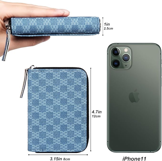 Credit Card Wallet, RFID Card Case Wallet, Zipper Card Cases Holder for Men Women, RFID Blocking, KeyChain Wallet, Compact Size Card Organizer Case for Women - Image 7
