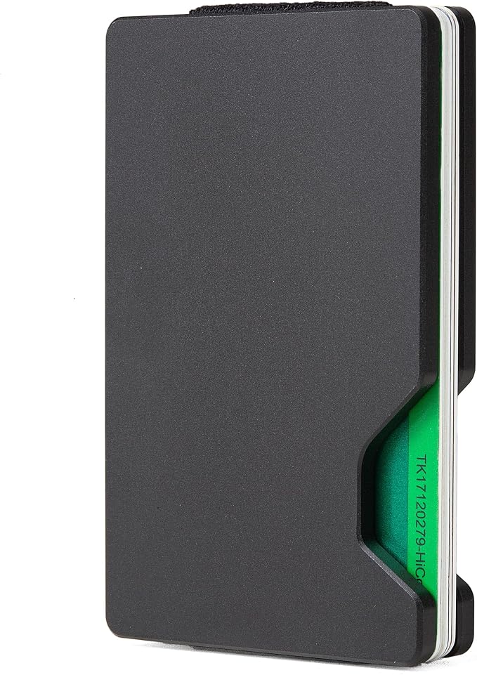 Slim Wallet for Men,RFID Blocking Minimalist Metal Wallet, Money Clip/Cash Holder, Front Pocket Aluminum Credit Card Holder, Ideal Gift for Men,Matte Black - Image 8