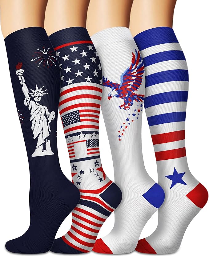 Sooverki Compression Socks for Women and Men Circulation (3/4 Pairs) is Best Support for Running Athletic Cycling Hiking by Sooverki