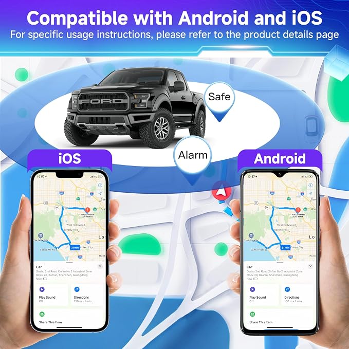GPS Tracker for Super Magnetic Vehicles No Subscription for iOS and Android | No-Wiring Hidden Tracking Device with App Alerts for Cars, Motorcycles & Teen Drivers - Image 6