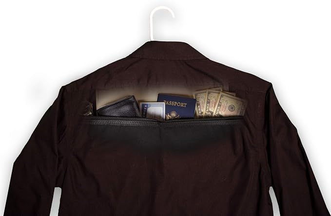 Hanger Diversion Safe with Hidden Pocket | Fits Under Hanging Clothes, Hide Valuables, For Home or Travel - Image 3