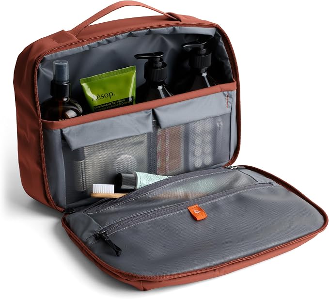 Bellroy Hanging Toiletry Kit Plus 8L, Travel Toiletry Bag - Clay | 8L travel hanging toiletry bag for your toiletries and essentials - Image 2