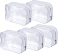 5 Pack Clear PVC Zippered Toiletry Carry Pouch Portable Cosmetic Makeup Bag for Vacation, Bathroom and Organizing by Pangda