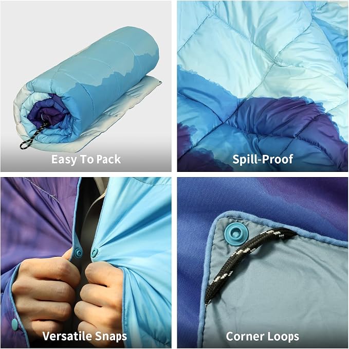 Camping Blanket, Puffy Blankets Lightweight Windproof Resistant for Outdoors,Hiking, Backpacking,Car,Picnic,Stadium - Image 4