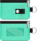 Minimalist RFID Blocking Small Wallet with ID Window,WaterResistant Zip Id Case Wallet with Lanyard Keychain for Cards,Cash,Travel,Women,Men (Mint Green) by CCUMI