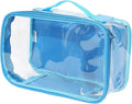 Small Clear Travel Packing Cube/See Through PVC Plastic Pouch for Carry On Suitcase, Backpack or Diaper Bag/Transparent Multipurpose Accessories, Makeup & Underwear Organizer w/Handle (Turquoise) by EzPacking