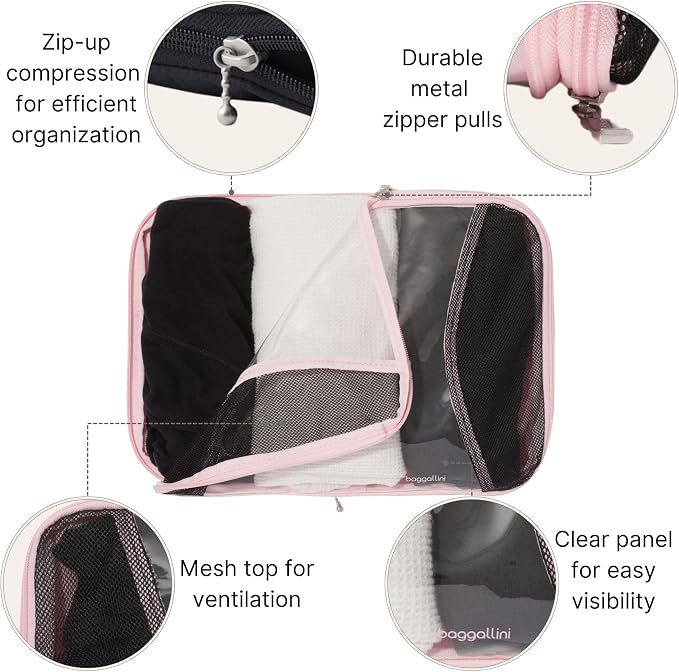 Baggallini Compression Cube 3-piece set - Lightweight Compression Packing Cubes for Travel - Image 3