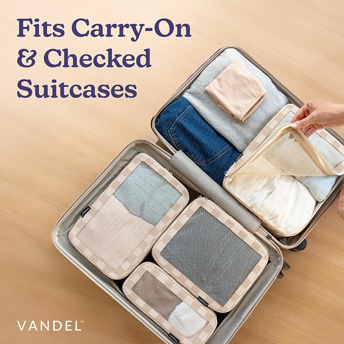 Vandel TSA-Friendly Packing Cubes for Carry On, Mesh Suitcase Organizer Bag | Professional Travel Organizer Bags for Women with Mesh Panel, Small Packing Cubes with Durable Zippers, Luggage Cube Set of 4 - Image 5