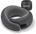 WANDER+ Plus® Travel Neck Pillow, Max Black | Pure Memory Foam, Comfortable Breathable Cover, 360 Degree Support Ergonomic Design by WANDERPLUS
