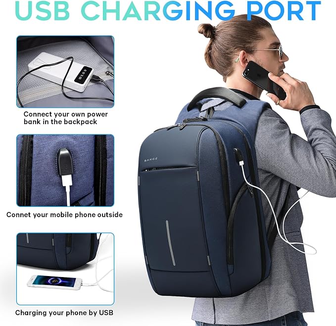 BANGE Backpack for Men, Laptop Backpack for 15.6 Inch Notebook,Lightweight Work Backpacks for Men, Daily Work Backpack for Men and Women… - Image 6