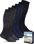Pembrook Cotton Light Compression Socks for Women & Men - 3 Pairs | 8-15 mmHg Comfort Compression Socks for Men & Women by Pembrook