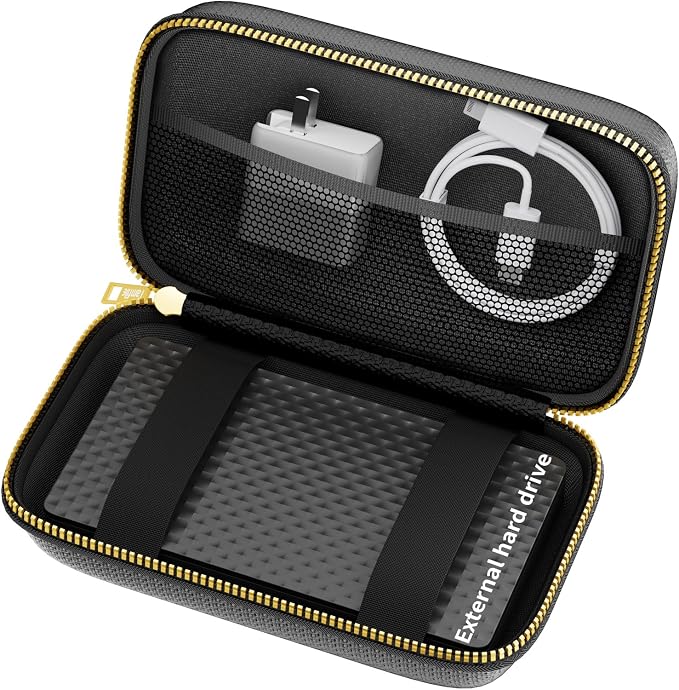 Electronics Travel Organizer, Hard Case Explosion-Proof Cables Carry Box | Fireproof Zipper, Compatible with Hard Drive, Fireproof Portable Safe Storage for Power Bank, Phone, Charger, Cord , Black - Image 8