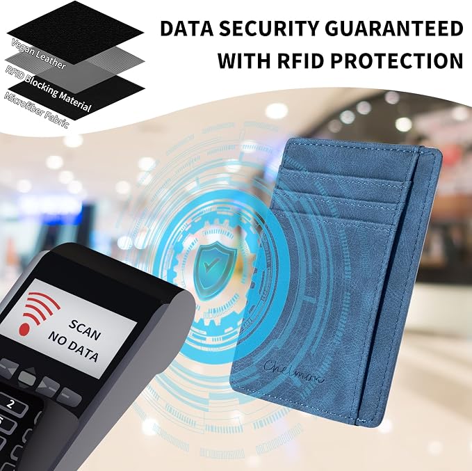 Chelmon Slim Wallet for Men, Minimalist Front Pocket RFID Blocking Credit Card Holder - Image 4