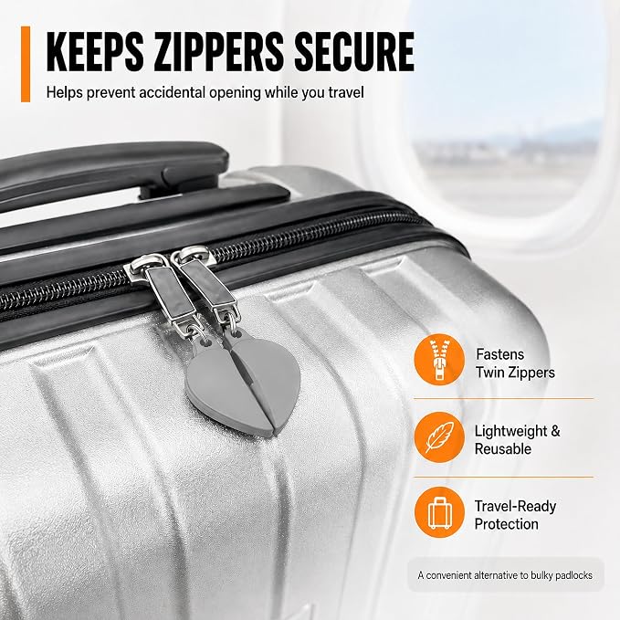 CyberNexus Zipper Clips, Anti-Pickpocket, Gray, 2-Pack | Anti-Theft Purse and Backpack Locks, Travel Safety Essentials - Image 5