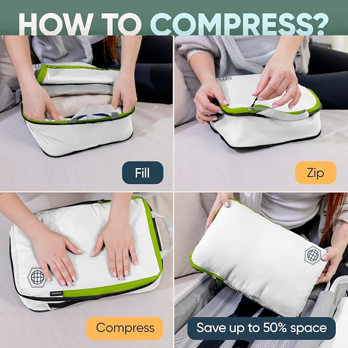 TRIPPED Travel Gear Large Compression Packing Cubes 7-Piece Set for Travel - Image 7