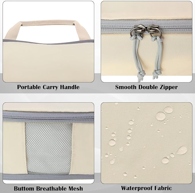Compression Packing Cubes for Travel Packing Organizers, Beige, 2L+2XL | Expandable Travel Cubes for Packing Suitcase Organizer Bags Compression Bags for Travel Accessories - Image 4