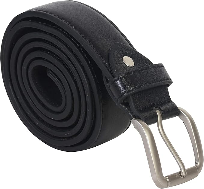 Men's Black Leather Money Belt Sizes 32 Through 64 by LeatherbossCollection