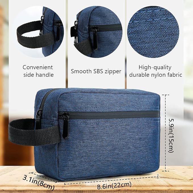 Travel Toiletry Bag for Women and Men, Water-resistant Shaving Bag for Toiletries Accessories, Foldable Storage Bags with Divider and Handle for Cosmetics Toiletries Brushes Tools - Image 5