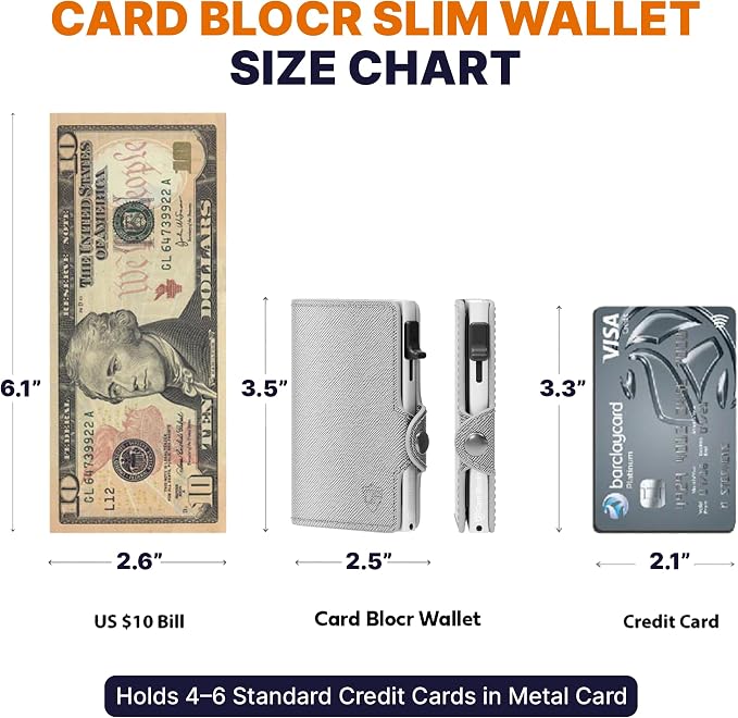 Pop Up Wallet for Women RFID Wallet Slim Aluminum Card Holders | Holds 4-6 Cards with Cash & ID Storage, Featuring One Click Metal Card Ejector & Slim PU Leather Design for Daily Carry - Image 3