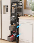 UMDONX 5-Tier Narrow Mobile Storage Cart with Pull-Out Baskets | The Multifunctional Pull-out Storage Rack Is Suitable for Bathrooms, Kitchens, and Laundry Rooms by UMDONXBuyNow