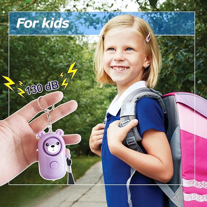 Personal Alarm for Women Kids and Elders Safe Sound, 130dB Siren Emergency Self-Defense Security Alarm Keychain Loudly with LED Light (Emerald+Violet) - Image 5