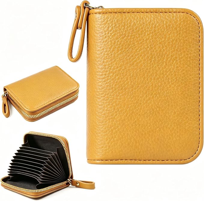 Credit Card Wallet, RFID Card Case Wallet, Zipper Card Cases Holder for Men Women, RFID Blocking, KeyChain Wallet, Compact Size Card Organizer Case for Women by Ecovision