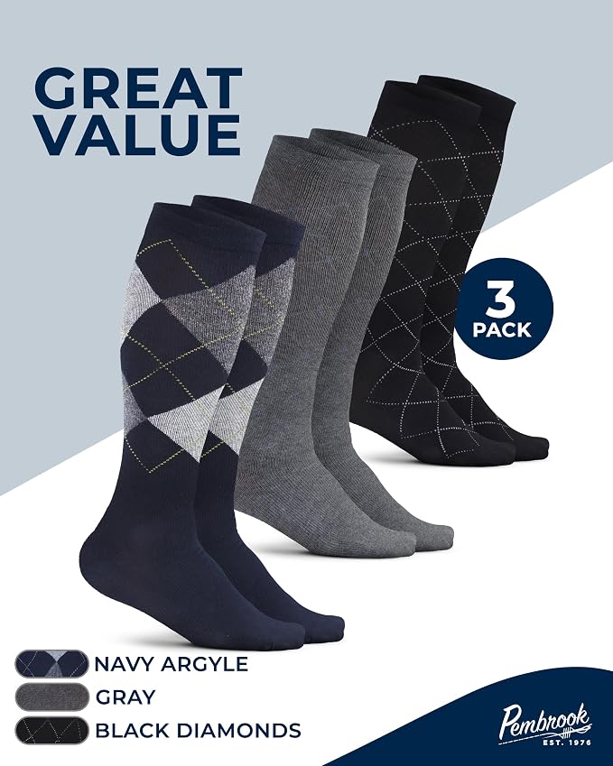 Pembrook Cotton Light Compression Socks for Women & Men - 3 Pairs | 8-15 mmHg Comfort Compression Socks for Men & Women - Image 6