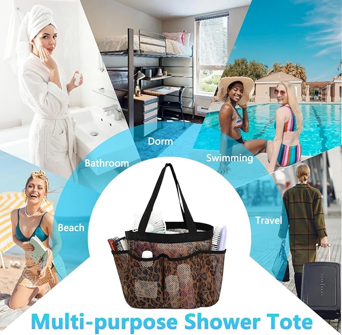 Fammart Mesh Shower Caddy Portable for College Dorm Room Essentials, 8-Pocket Large Shower Basket Tote Bag with 2 Handles for Toiletry, Bathroom, Beach, Camp, Gym - Image 8