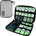 Lcsmaokin Electronics Organizer Travel Case,Electronic Accessories Storage Bag,Portable Waterproof Cable Organizer Bag,Travel Cord Organizer Bags for Small Charging Cord Storage,SD Card-Grey Green by Lcsmaokin